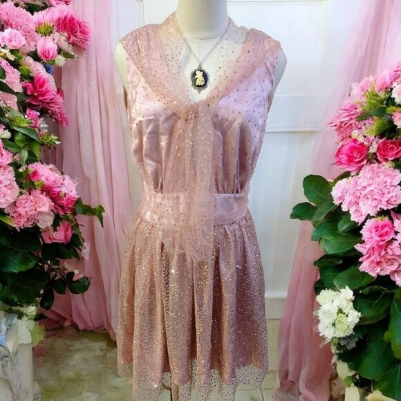 Sugar Thrillz ✦ Pink Sparkle Dress ✦ 3-Way Wear Deep V Sleeveless Sz L NWT - Picture 5 of 16